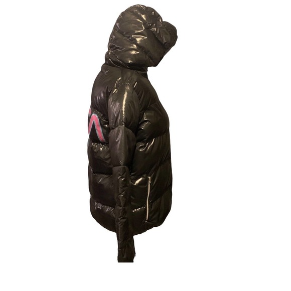 NASA Black/Hot Pink Puffer Quilted Space Jacket Chic Threads Women’s Large‎ - Picture 9 of 15